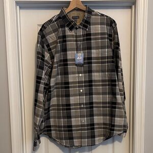 Van Heusen Men's Black and White Checkered Shirt